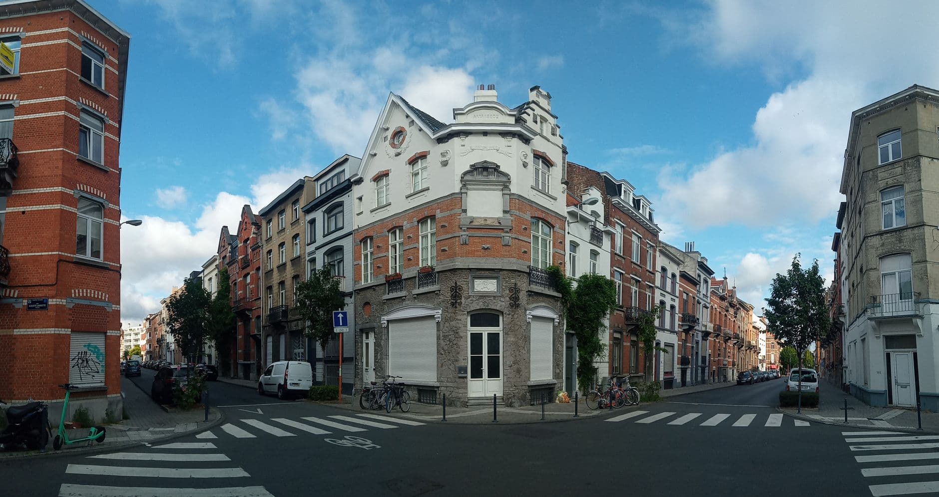 Image illustrating: Street-level housing development in Molenbeek, Brussels (editorial)
