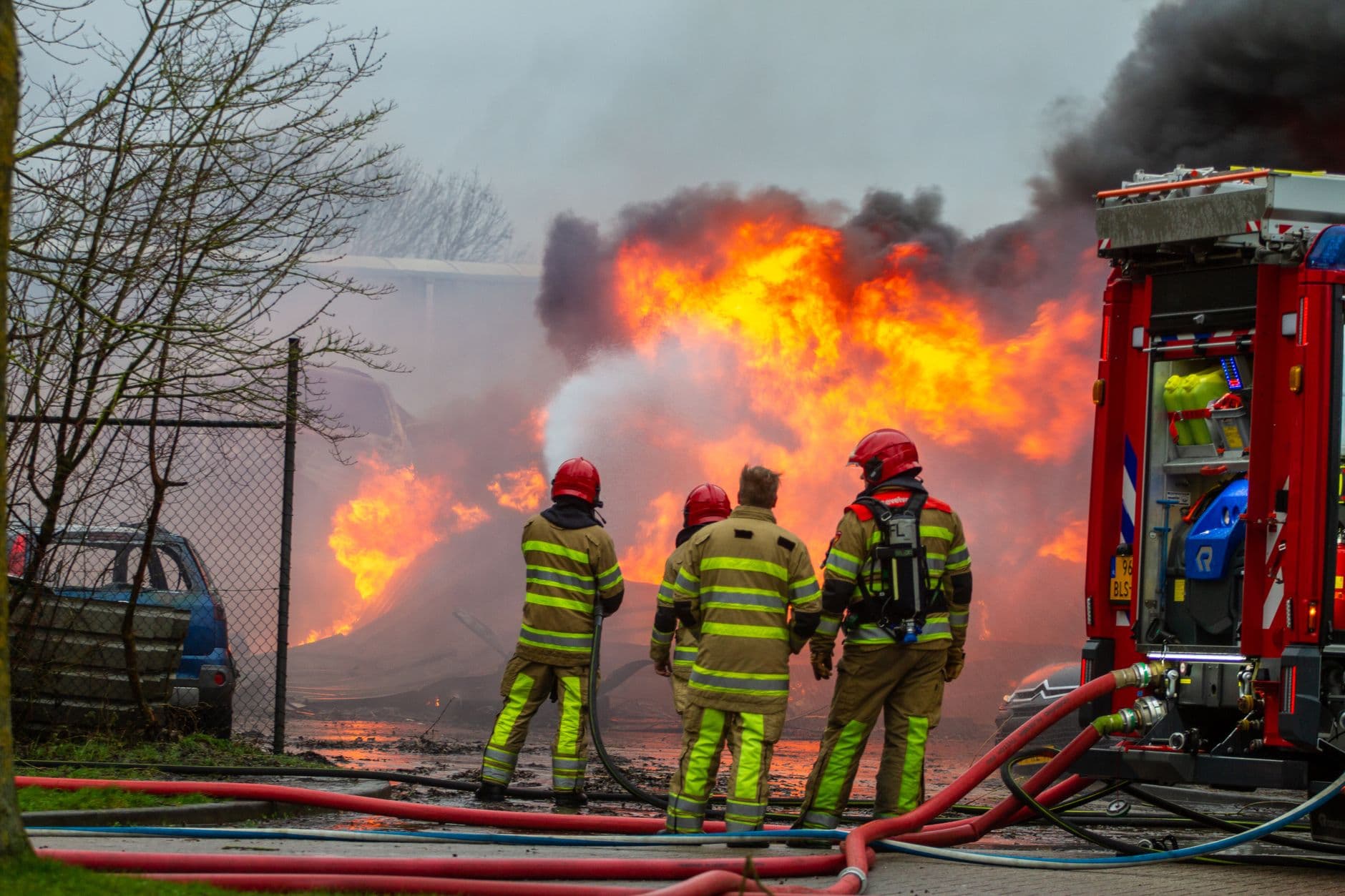 Image illustrating: Firefighters responding near a cafe terrace in Berendrecht (editorial)