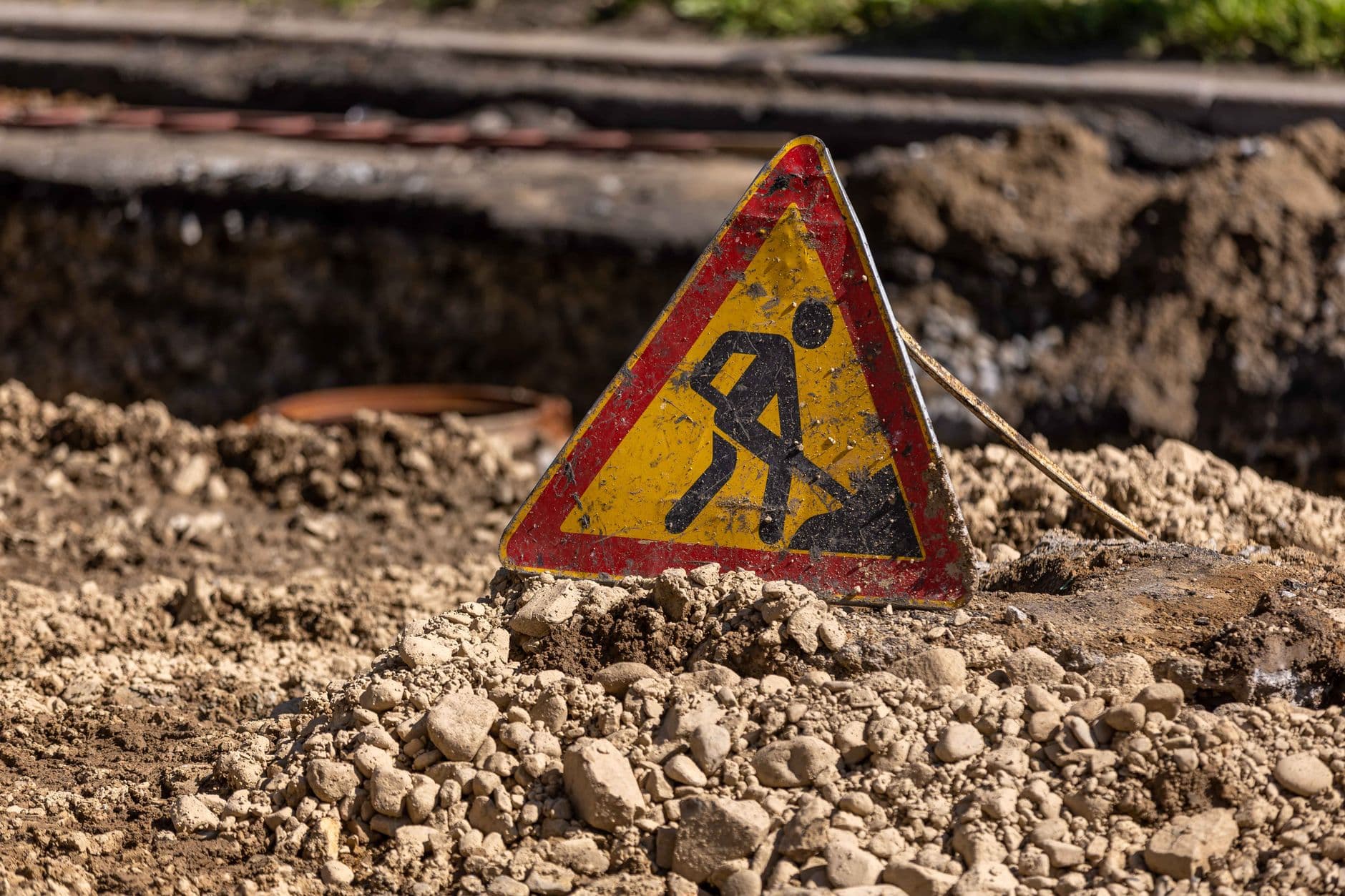 Image illustrating: Roadworks on the N6 between Nimy and Maisières in Mons (editorial)