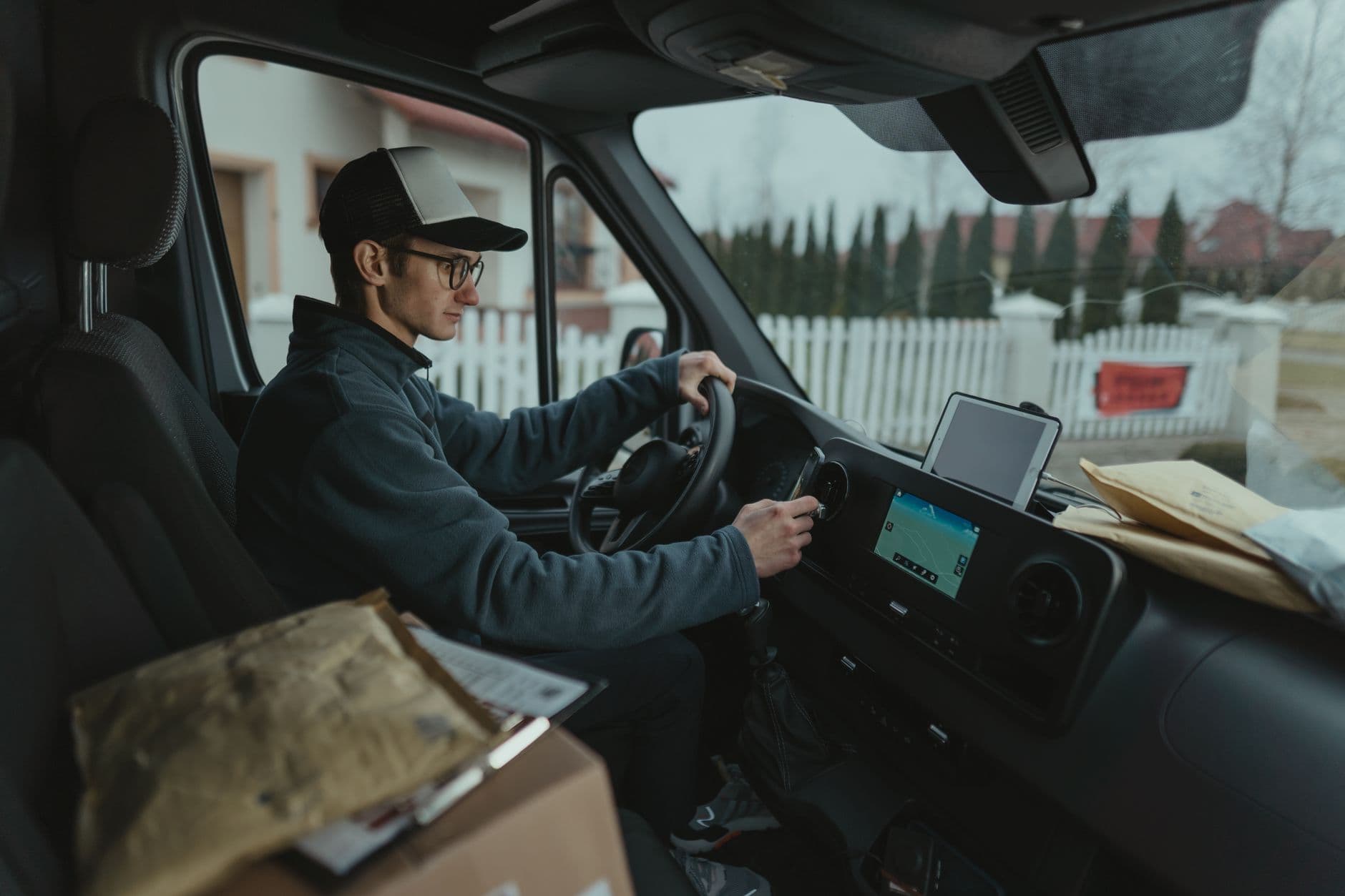 Image illustrating: bpost delivery van or postal worker in Wallonia (editorial)