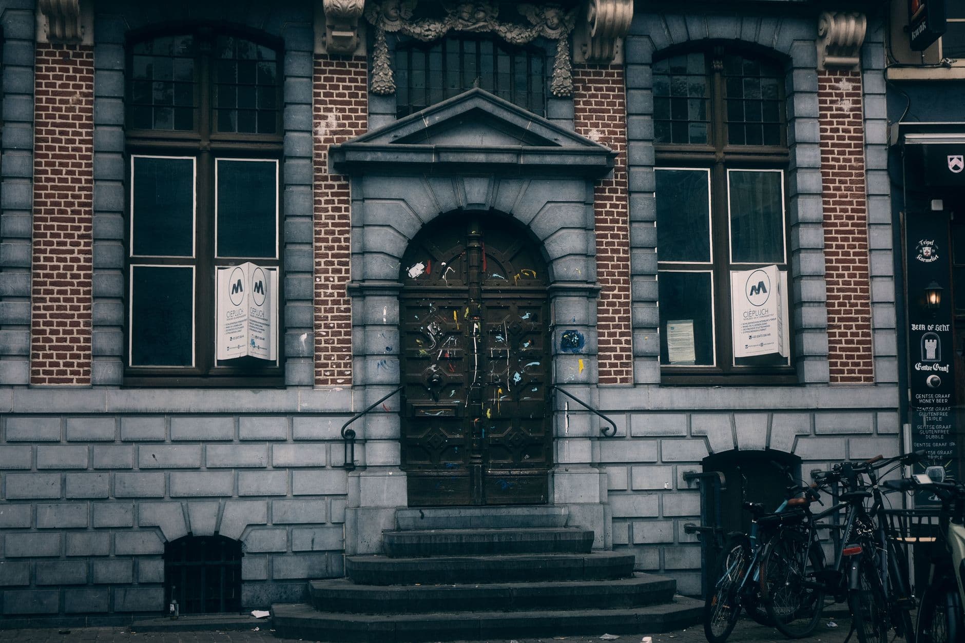 Image illustrating: Exterior of a school building in Ghent with no identifiable pupils or staff (editorial)