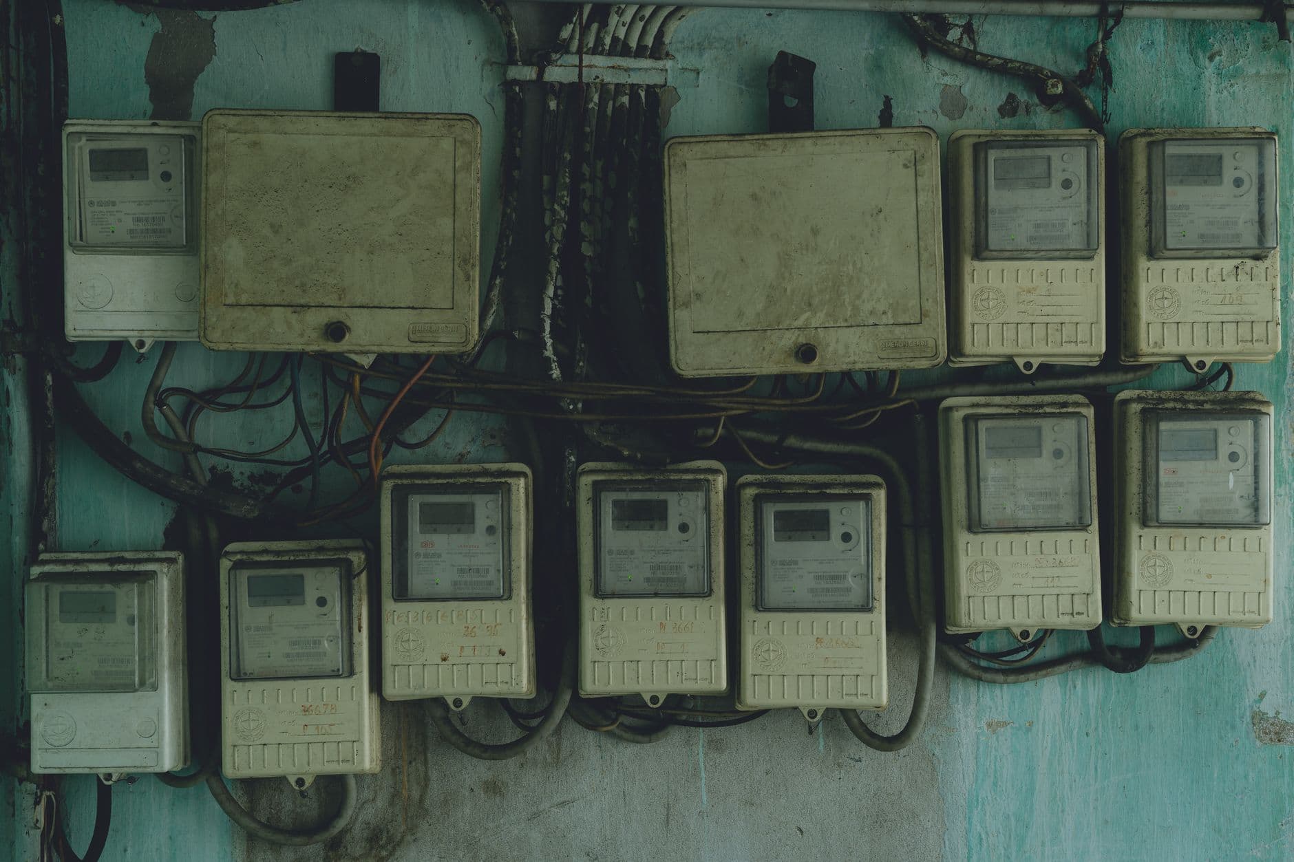 Image illustrating: Electrical meter and utility technician safety scene in Herstal (editorial)
