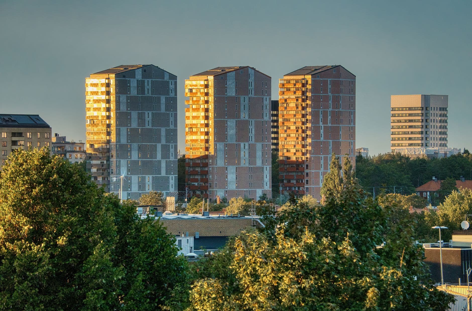 Image illustrating: Social housing apartment blocks in Sint-Pieters-Leeuw (editorial)