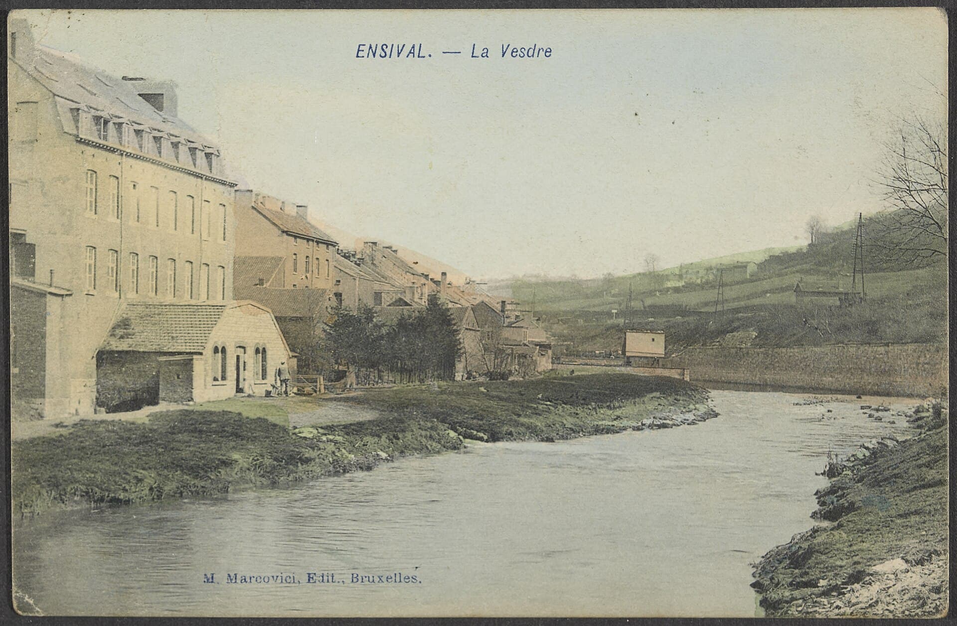 Image illustrating: A flood-reconstruction bridge worksite over the Vesdre in Verviers (editorial)