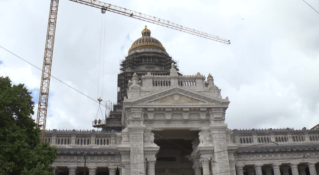 Why does Brussels’ Palace of Justice facade finally emerging from scaffolding matter?